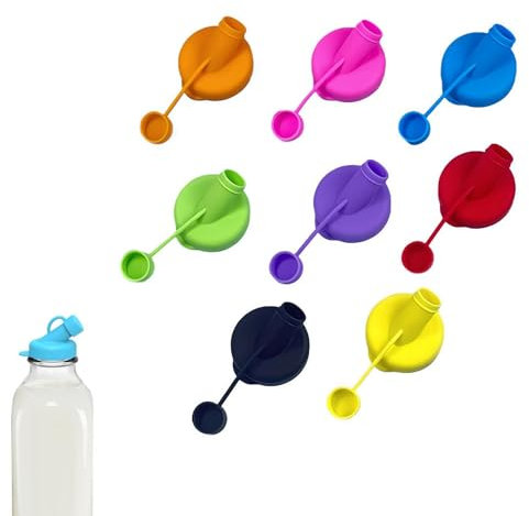 Silikon-Milchflaschenspenderkappen, auslaufsicher, Deckel für Glasflaschen, 48 mm, luftdichter Glas-Milchflaschenverschluss, wiederverwendbare Ersatzdeckel für Milchgetränke, 6/8 Stück