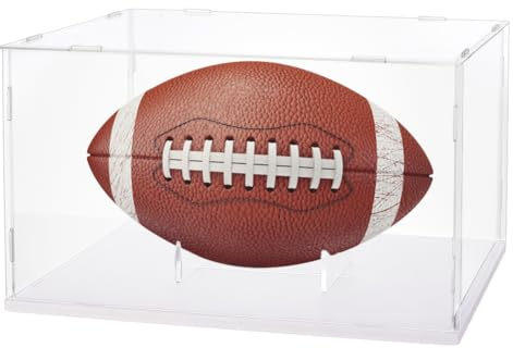 AHANDMAKER Vitrine de football en acrylique avec support amovible et supports de rugby pour ballons de football signés Figurine d'action Sac à main Modèles Organiseur