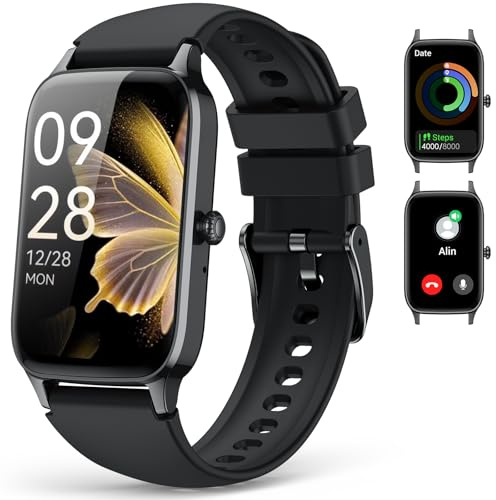 ChronArk Fitness Tracker for Women Men, Activity Smart Watch Compatible with Android iPhone, Step Counter with 110+ Sports, Sleep Monitor, Calorie Counter, IP68 Waterproof (Black, 1.57)