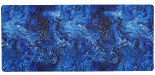 Grand tapis de souris inlavable de style laser bleu pour la maison et le bureau - 80 x 30 cm