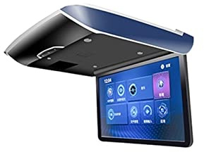 Elektrischer klappbarer Automonitor 15,6-Zoll-Auto-Flip-Down-Auto-Videoplayer Decken-TV-Dachmontage-Anzeige IPS-Bildschirm USB FM BT Rücksitzmonitor(15.6 inch Blue)