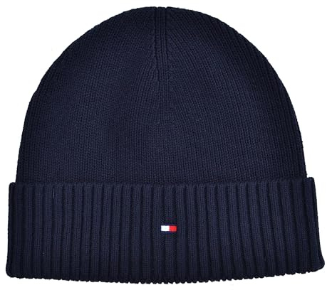 Tommy Hilfiger Strickmütze Mütze Cotton Cashmere Beanie Blau Space Blue One Size