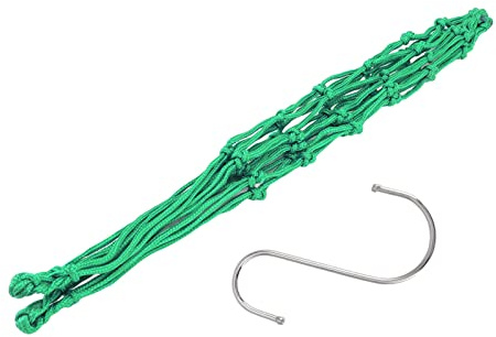 Pilipane Sac à Ficelle pour Poulet et légumes, Grand Espace, en Nylon Durable, Sac en Maille d'alimentation pour volaille avec Crochet pour Canards, oies, Poulets, 22.44 Pouces (Verte)