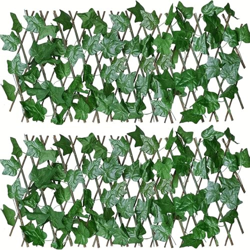 NiuLumea Valla de privacidad expandible de hiedra sintética, polietileno artificial resistente a los rayos UV para divisor de hojas para uso en exteriores e interiores, 180.0 cm de largo x 22.9 cm de