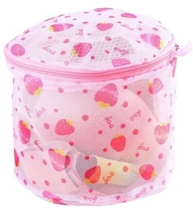 Wäschesack Floral Farbe Kleidung Wäsche Taschen Net Bh Waschen Tasche Zipper Waschmaschine Mesh Unterwäsche Organizer Bad Werkzeuge(Strawberry)