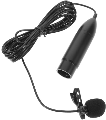 WOONEKY Micro-Cravate XLR 3 Broches 48v Noir, Microphone Lavalier | Métal, Mousse et Plastique, Léger, pour Discours et Diffusion en Direct