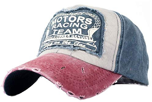 Tuopuda Unisex bomull baseballkeps, knäppt i bakkant, keps för lastbilsförare, motorer, racing, motorcykel, cyklister, Röd, en storlek