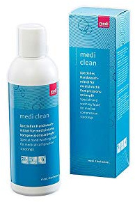 medi clean 200 ml Waschmittel für Kompressionsstrümpfe, Spezialwaschmittel für kompressive Gestricke, Parfümfrei, Handwäsche, Dermatologisch getestet