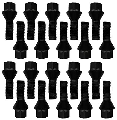 20 Radschrauben Radbolzen schwarz Kegelbund M14x1,5 30mm