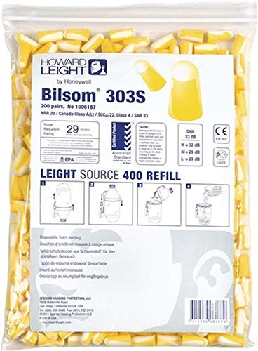Bilsom 303S EN 352-2 SNR 33 dB 200 PA/Pack Taille S - Ohrstöpsel, Schaumstoff, Gelb, Einweg, Lärmschutz, Gehörschutz