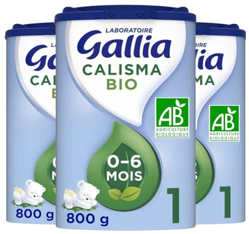 Laboratoire Gallia - Calisma 1 BIO - Lait Bébé 1er âge - Lait en Poudre pour Bébé de 0 à 6 mois - Lait Infantile Bio - Sans Huile de Palme - Lot de 3x800g