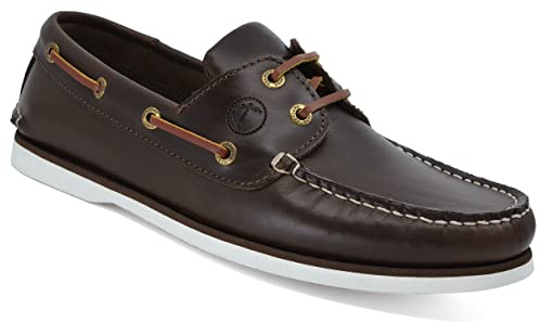 Seajure Chaussures Bateau pour Hommes Forvie en Cuir Marron foncé (Numeric_45)