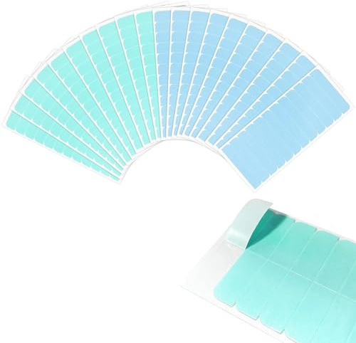 EBANKU 240 piezas Cinta Adhesiva de Extensión de Pelo,Invisible Doble Cara Cinta de Repuesto Peluca Impermeable para Trama Cabello y Extensión Cabello（Verde y Azul）
