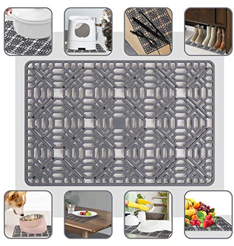 Cutefly Große Spülbeckenmatte, Abtropfmatte, Mehrzweck-Silikon, Küchen-Abtropfuntersetzer, Schutzeinlage, hitzebeständig und rutschfest