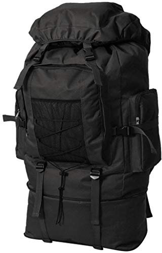 Atlojoys Armeerucksack, Militär Rucksack, Tactical Backpack, für Camping Trekking Wandern, XXL 100 L Schwarz