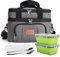 10L Bolsa Térmica Porta Alimentos Bolsa de Enfriamiento Bolsa de Almuerz con 2 Contenedores y 1 Juego de Cubiertos Bolsa Nevera para adecuado Oficina Picnic Playa (Gris, 2 Contenedores)