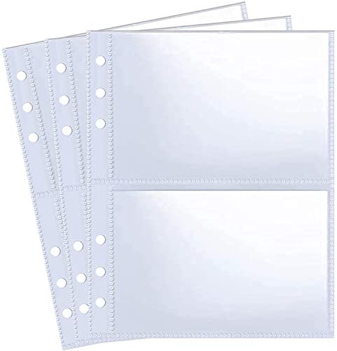 30 Pack 3.5x5 120 Taschen für 6 Ringbinder, Ultra-Clear Foto-Hüllen, Double Sided 2 Pocket Photo Pages, Top Loading Photo Sheet Protector for Photos, Postcards, Seed Packets