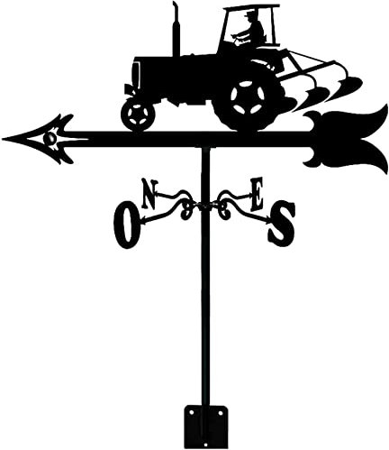 Girouette de tracteur de ferme en acier inoxydable avec indicateur de direction du vent - Outils de mesure avec revêtement antirouille résistant à la corrosion