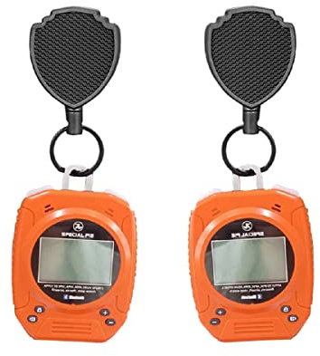 SPECIAL PIE Pack de 2 llaveros retráctiles con cuerda de acero retráctil de 25 pulgadas para tiro, soporte para insignia de identificación