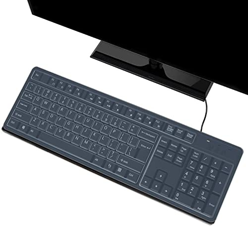 i-Tensodo Ultradünne Universal Anti-Staub Tastatur Skin Schutzhülle für 104/107 Tasten Standard Desktop Tastatur Wiederverwendbare Wasserdichte Tastatur Abdeckung - Transparent