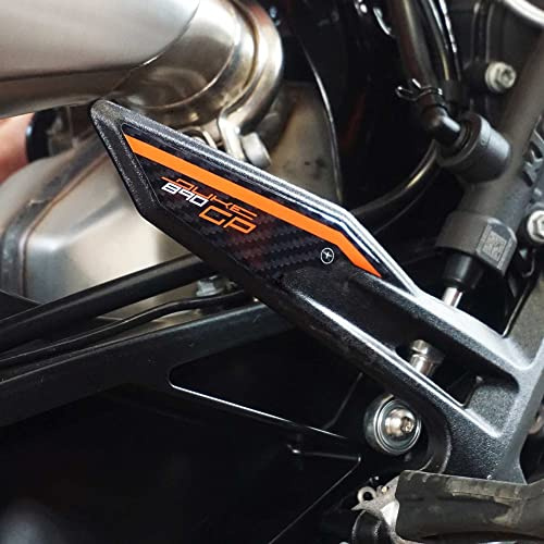 LABELBIKE 3D Motorrad Einstiegsleistenaufkleber kompatibel mit KTM | 890 Duke GP 2022-2023, Seitenschutz aus Kunstharz, kratzfest, Dekor, Orange
