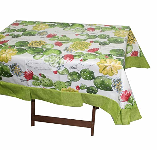 Russo Tessuti Tovaglia Copritavolo ANTIMACCHIA Corallo Cerata Plastificata Cactus Arredo Cucina- Cactus Verde Acido-6 POSTI