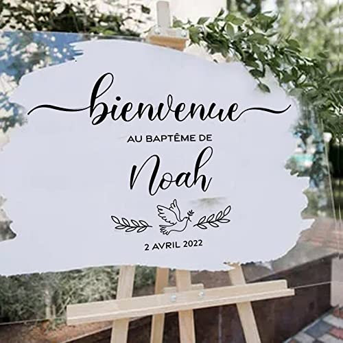 Panneau Bienvenue Mariage Personnalisé - Autocollants Four et Conseil de Mariage Français, Stickers Personnalisable
