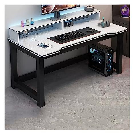 Laptop-Tisch Computertisch PC-Desktop-Tisch, doppelter Desktop-Schreibtisch for Studenten, Zuhause, Schlafzimmer, Arbeitstisch, Bürotisch, einfacher Gaming-Tisch, PC-Tisch Arbeitstisch für das Heimbür