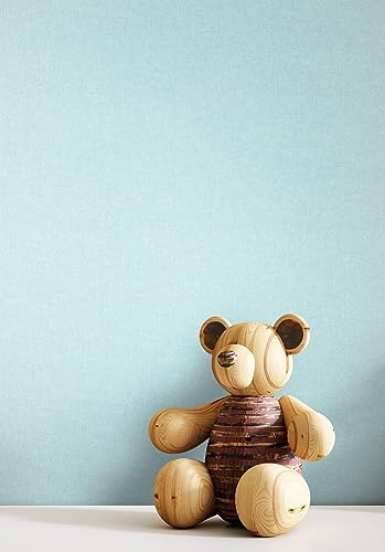 Newroom Vliestapete Uni Blau Tapete Kinderzimmer Skandinavisch | Feine Leinenstruktur, mattes kühles Hellblau, einfarbige Optik, Skandinavisch Modern, Büro Wohnzimmer Flur