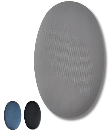 6 Knieschoner für Kinder, zum Aufbügeln, Universalgröße, oval, aus Stoff, für Ellbogen und Knie, dunkelblau