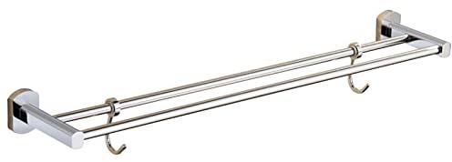 Towel Ring, Towel Rail for Bathroom, 2-Tier Bath Towel Rack All Copper Towel Rail with Hooks Wall Mounted Towel Holder Towel Bar Rail for Kitchen Bathroom(Chrome,30cm-100cm)(SZ:70cm) ( Color : Multi c
