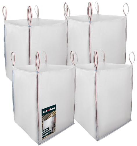 KOTARBAU® 4 St Big Bag Säcke 90x90x120 cm Gartenabfallsack Stabil Offen 1000 kg PP Schwerlastsack Gartenabfallsäcke Baumsack Gartentasche Abfallsäcke Schuttsäcke Bauschuttsäcke Garten Zubehör