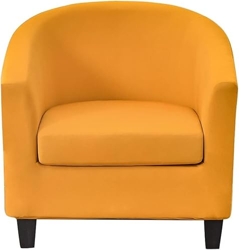 WWQQKJ Stretch-Bezug for Chesterfield-Sessel for 1 Sitzer, 2-teilig, einfarbig, rutschfest, for Cocktailsessel mit Sitzbezug for Bar, Wohnzimmer, Schlafzimmer, Club(ORO)