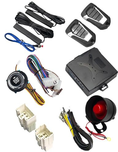 Sistema di allarme per auto contro il furto, kit di sistema di allarme per auto - Sistema di allarme auto con ingresso senza chiave passivo,Sistema di ingresso senza chiave di allarme auto automatico,