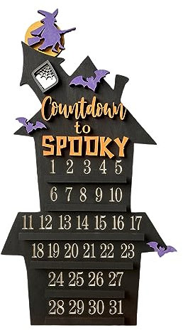 Halloween-Countdown-Kalender, Holz, Sarg, Adventstisch, Weihnachtskalender, Ornament für Kinder, Erwachsene, Heimdekoration, Party, Weihnachten, Adventskalender 2023 für Erwachsene