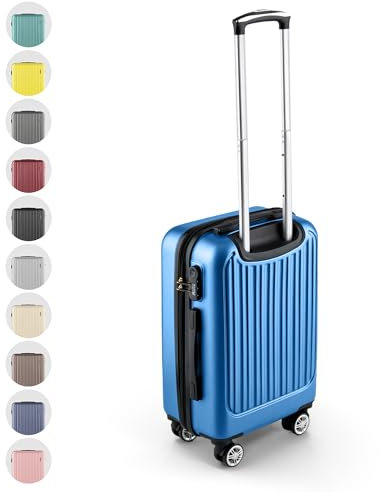 Easy Move ABS Hartschalenkoffer - Ergonomisch & Sicher - Kleiner Trolley Koffer mit 360° Rädern, Zahlen-Schloss - Rollkoffer, Reisekoffer Klein (Light Blue, 54cm)
