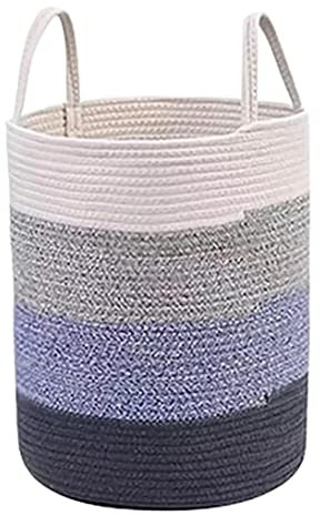 JLBopqaz Cesto para Ropa Sucia Cesta de Almacenamiento de Cuerda de algodón Organizador de Almacenamiento Cesto para Tela Sucia Cesta de lavandería portátil Contenedor de lavandería (A 33 * 43 cm)