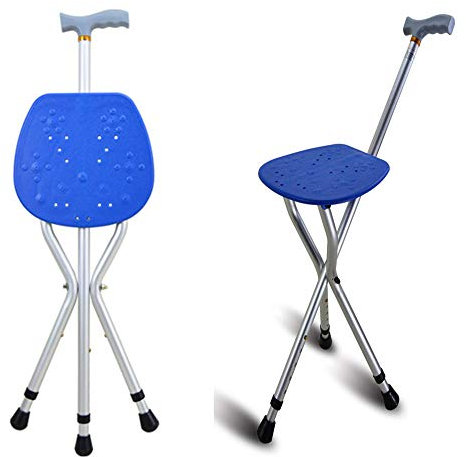 YQZQXWA Bastone da Passeggio Pieghevole, Sedia con Bastone da Passeggio telescopico, treppiede Leggero, Altezza Regolabile, ausilio per la Mobilità, per Anziani, disabili, Pesca, alla Moda Innovate