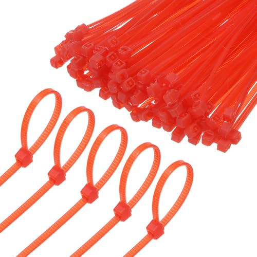 M METERXITY 1000-Pack Nylon Zip Ties 4 Inch 11 Lbs Nylon Cable Wire Ties Self-Locking Cable Zip Ties for Indoor/Outdoor/Home/Office/Garden/Workshop/Bundling Securing [Red]
