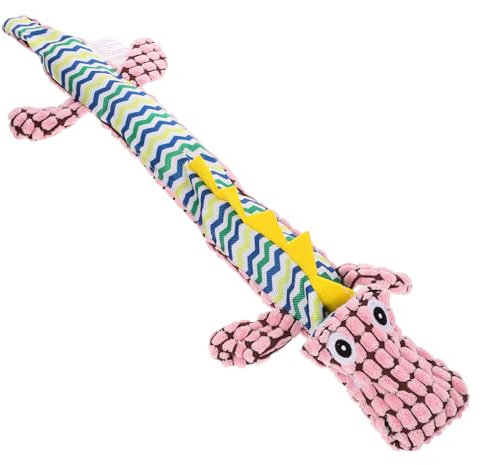 DECOMELODY Hundespielzeug Aus Krokodilform Mit Quietscher Für Welpen Und Kleine Hunde Kauspielzeug Zur Zahnpflege Für Interaktive Spielstunden