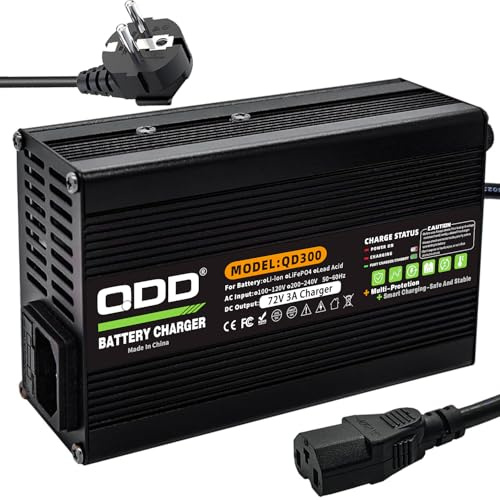 QDD bly batteriladdare 72 V 3 A 15 Ah 20-30 Ah AGM gel VRLA OPZV utgångskontakt C13 PING