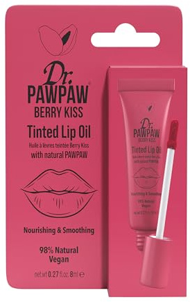 Dr.PAWPAW Berry Kiss Tinted Lip Oil 8ml | Natural Glossy Lip Tint with Pawpaw, Aloe Vera and Castor Oil, Buildable Colour for Soft, Nourished Lips, Vegan