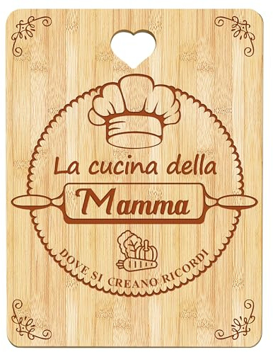 CaiTang Idee Tagliere in Bambù Inciso, Regalo Festa Della Mamma, Regalo Mamma Compleanno, Mothers Day Gift, Regali del Figlio/Figlia alla Madre Cucina Originali
