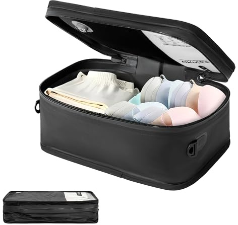 Sacchetti Sottovuoto Vestiti Riutilizzabili TPU Buste Sottovuoto Viaggio con IP67 Cerniera Impermeabile Borse Organizer Cubi di Imballaggio per Viaggi D'affari