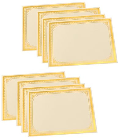 TEHAUX 8 Blatt Innenseite des Zertifikats schreibwaren briefpapier Auszeichnungspapier Zertifikatsdruckpapier Abschluss Papier Weiß druckerpapier A4 Urkundenpapier Diplompapier