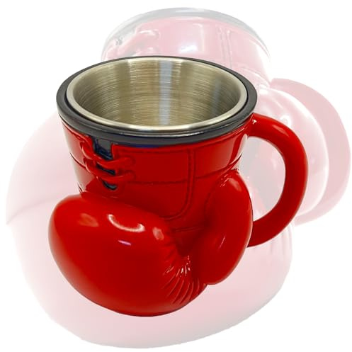 Boxing Glove Coffee Mug,Novelty Resin Sports Themed Glove Shaped 3D Red Teacup for Home Kitchen Office, Creative Gym Gift Mugs Desk Decor for Boxer Boyfriend Dad Men Women