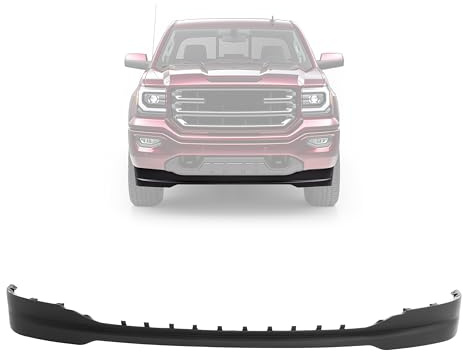 KUAFU Front Lower Bumper Valance Panel Compatible with 2016-2019 GMC Sierra 1500 Replacement For 23381985 GM1092251 Air Dam Deflector Black Plastic
