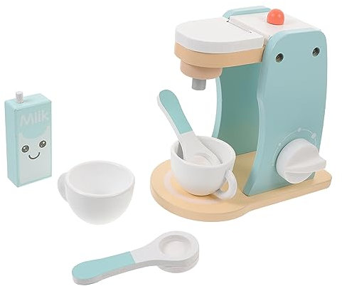 Kisangel Boys and Girls Wooden Espresso Machine Kitchen Toy Set Interactive Boy Girl Plaything