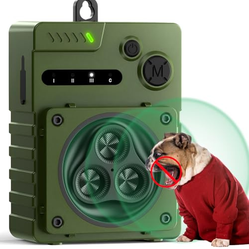 BeSokar Anti-Bell Gerät 33FT – Ultraschall Hundebellen Abschreckung für mittlere & große Hunde – 3 Frequenzen, IP45 wasserdicht, Anti-Bell-Mittel für Hunde, Innen- & Außenbereich (Grün)
