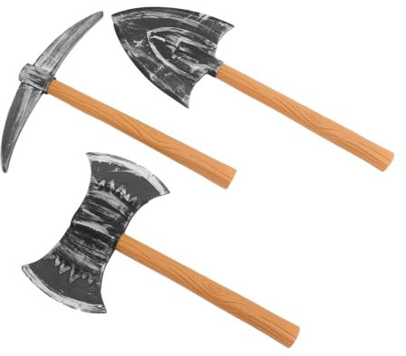BESPORTBLE 3stücke Zwergenspitzhacke Künstliche Axt Schaum Plastik Hackmesser Simulieren Mittelalterlich Faux Cosplay Party Hand Kostüm Bühnenauftritte Halloween
